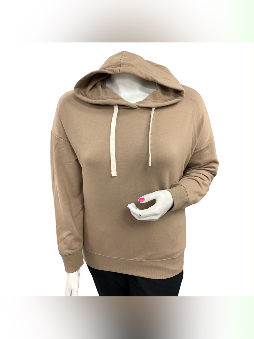 Buffalo David Bitton Beige Hoodie with Cream Drawstrings Size L